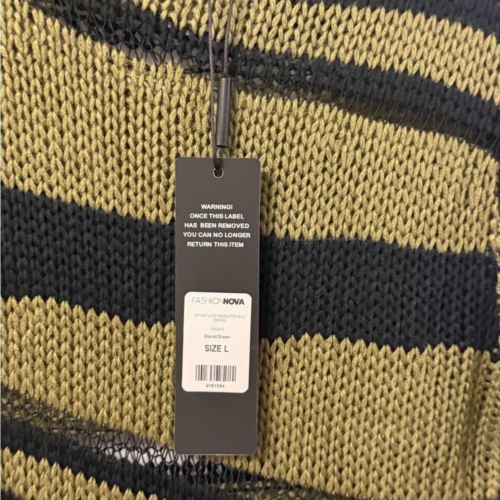 Fashion Nova Black and Olive Knit Dress - Picture 2 of 3